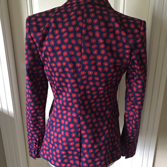Alice & Olivia navy floral print fitted blazer - Picture 6 of 6